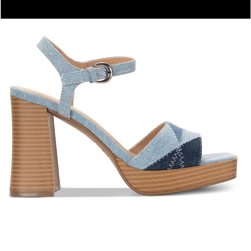 Sun & Stone color block denim sandals 8.5